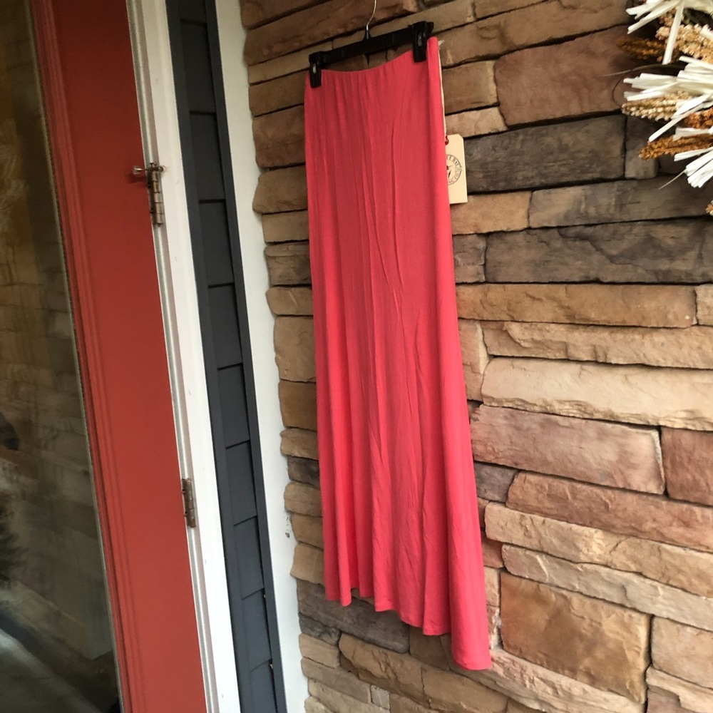 Jarrett Bay Strapless Coral Stretch Maxi Dress NWT Women Medium - Picture 2 of 10